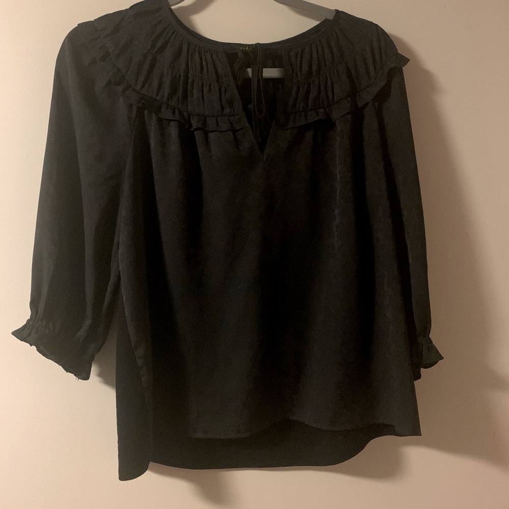 Black anthropologie blouse